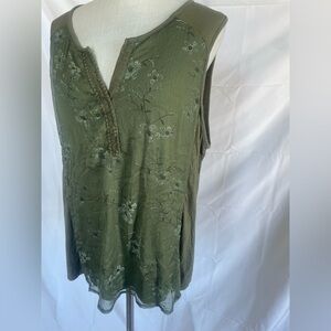Olive Green Sleeveless Top size XXL women’s rxb